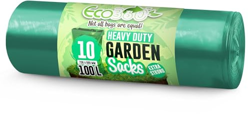 100Litre,10 Heavy Duty Garden Sacks Bags-Made from Recycled Waste - EcoBag