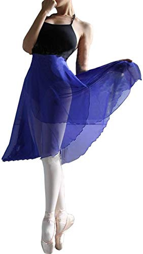 HOEREV Donna Sheer Pannello Esterno dell'involucro Balletto Balletto Gonna Danza Dancewear,Blu Reale,S