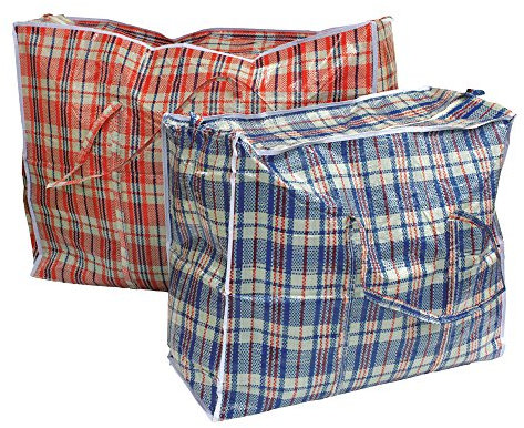 2 Stück Aufbewahrungstasche Einkauftasche Jumbo Tasche farblich Sortiert Gross