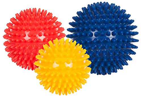 SPORTTEC Pelota de Erizo Mediana, Juego de 3, Pelota de Masaje, Pelota de nódulos, Pelota de Fascia