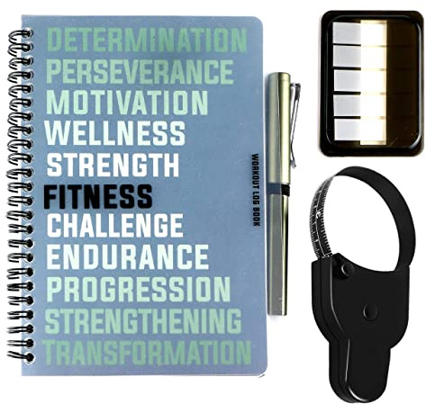 RBD Fitness Workout Journal for Men and Women – Spiral Bound Log Book with Pen, Tape Measure, and Stickers – Track Progress, Set Goals, Stay Motivated