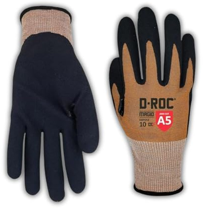 MAGID D-ROC VersaTek All-In-One Coated Glove,1 Pair, Cut Level A5 Resistant Work Gloves, DX+ Technology, DXPG53-Size 9/L