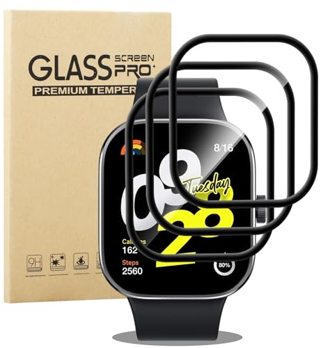 KUSINHOKA Protector de Pantalla para Xiaomi Redmi Watch 4, [3 Pack] [Anti-arañazos] 3D Curvo Bordes Cobertura Completo, HD TPU Película Protectora para Redmi Watch 4