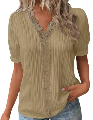 Generic Summer Tops for Women UK Size 14/16 Blouse Vintage V Neck Office Western White Blouses for Women UK 14 Ladies T Shirts Size 10 Multi Pack Womens Tops Size 10 Long Sleeve Dress