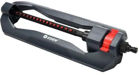 EDEN ED17169 Lawn & Garden Essential Oscillating Water Sprinkler For Yard 16 Nozzles, Covers up to 3,600 sq. ft