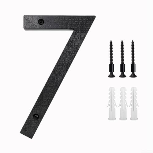Grand numéro de maison flottant de 20 cm, noir (7)