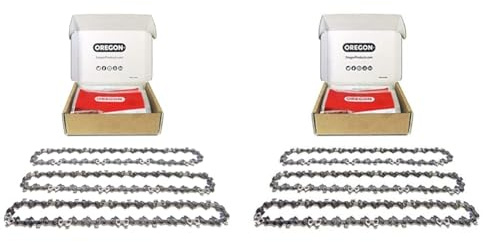 Oregon 91P 3-Pack Chainsaw Chain for 16-Inch (40 cm) Bar -57 Drive Links & 3-Pack Pole Saw Chains for 8-Inch (20 cm) Bar -33 Drive Links – Low-Kickback Chain fits Bosch, Black & Decker