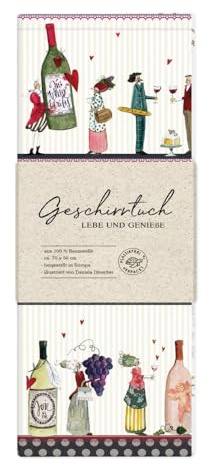 Grätz Verlag Geschirrtuch 100% Baumwolle, Geschenkidee, Küchen Accessoire, Motiv, Geschenk, Küche, Kochen, Grillen (Wein)