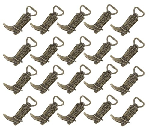 Pluuttiem Lot de 20 décapsuleurs en forme de bottes de cowboy - Cadeaux de mariage - Décapsuleurs de bière vintage - Cadeaux de mariage - Vieux cyan