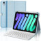 Funda con Teclado para iPad Mini 7 2024/iPad Mini 6 2021, Teclado para iPad Mini 7/6 Generación 8.3, Teclado Inalámbrico Bluetooth Desmontable para iPad Mini 6/7 Generación 8.3 pulgadas, Azul