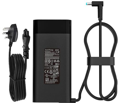90W 19.5V 4.62A AC Adapter Laptop Charger Fit for HP Spectre X360 13 15,Pavilion X360 11 13 14 15 17,HP Stream 11 13 14 Elitebook 740015-001 710413-001 PPP009C Power Supply Cord 4.5 * 3.0mm Blue Tip