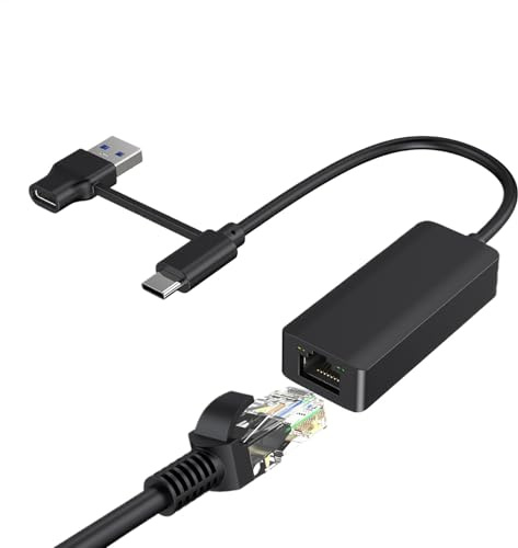 Scheda di rete Gigabit per PC, Adattatore di rete esterna | USB3.0 Cavo di collegamento di rete esterno - Nessun Driver obbligatorio Gigabit - Scheda Web per Smartphone per Laptop