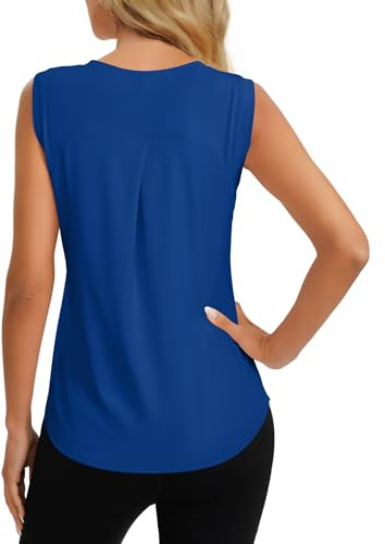 Dawnrole Damen Sport Top Ärmelloses Tennis Fitness Shirt Damen Leichte Yoga Sport Oberteile