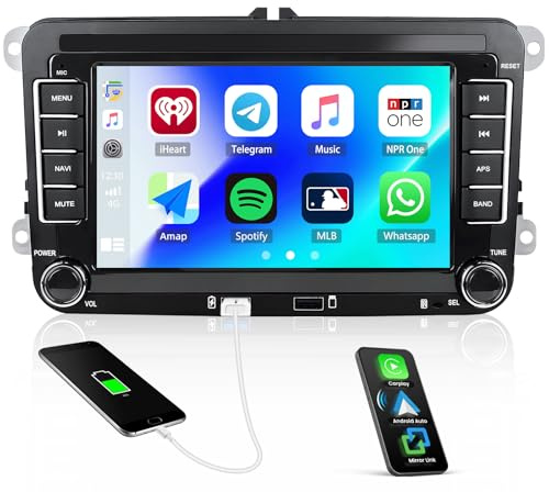 [2G+64G] Android 13 Autoradio pour VW Golf 5 6 Polo T5 Tiguan Passat Caddy Seat Skoda, écran Tactile IPS 7 avec Carplay Android Auto Mirrorlink GPS WiFi FM/RDS Radio Bluetooth SWC EQ