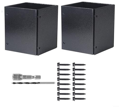 BlesConi Protezioni per pali in metallo, regolabili, impermeabili, antiruggine, kit di protezione per cassette postali, recinzioni, altalene, diametro 8,3-15,2 cm (2 pezzi)