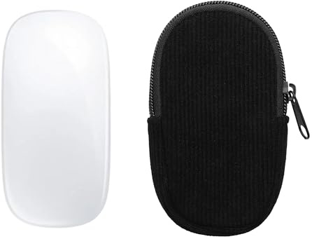 kwmobile Mouse Case for Apple Magic Mouse 1/2 Carry Case - Protective Carry Pouch for Bluetooth Mouse - Soft Neoprene Protection - Black
