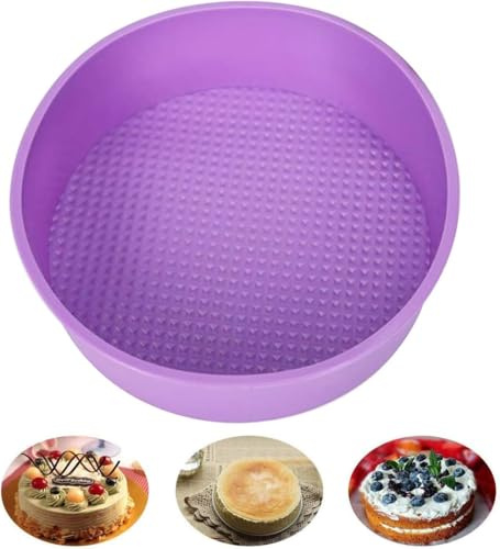 Eysii Moule de cuisson de gâteau rond en silicone de 10 pouces, sans BPA, silicone antiadhésif de qualité européenne, profondeur de 2,16 pouces