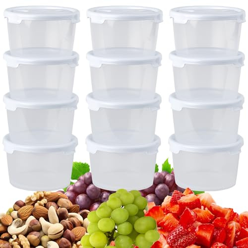STORM TRADING GROUP Round 300ml Stackable Plastic Food Container Boxes With Lids BPA Free Strong Reusable, Leakproof, Dishwasher & Microwave Safe Meal Prep Box (8)