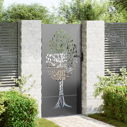 Tidyard Puerta de jardín Otro Negro 100 x 200 cm