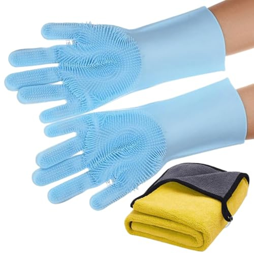 Mppchhn Pflegehandschuhe Für Hunde | Silikon Waschhandschuhe Bürstenhandschuh Pflege,Haarausfall Bürste Tierpflege Welpen Kätzchen Tägliche Reinigung Außenbereich Auto