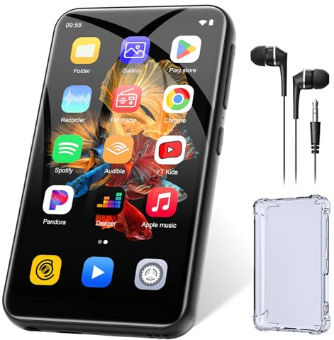Reproductor MP3 de 160 GB con Bluetooth y WiFi, Reproductor MP4 ZAQE Android 13 con Spotify, Pandora, Audible, Hi-Fi Reproductor de música con Pantalla táctil de 4,02 con Play Store (Negro)