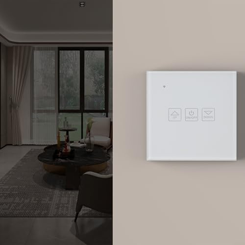 Zoegneer Tempered Glass Panel Smart Touch Dimmer Switch for Home Lighting Control, Smartphone App Operation, Adjustable Brightness Levels, Waterproof and Dustproof Modern Wall Lig