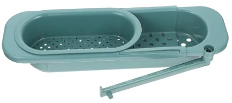 SHINEOFI Colador Extensible para Fregadero de Cocina, Cesta de Drenaje Verde, Rejilla Multifuncional para Filtrar y Secar Platos, Cesta de Filtro de Plástico Resistente para Frutas