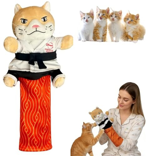 Cat Puppet Cat Wrestling Puppet with Protective 2026 New Forearm Sleeve Interactive CatPuppet Wrestler for Kitten AdultCats