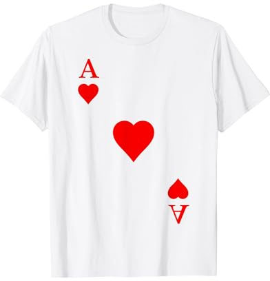 Spielkarte Herz Ass Poker Kartenspiel Karneval Kostüm T-Shirt, Herren, Weiß, XXL