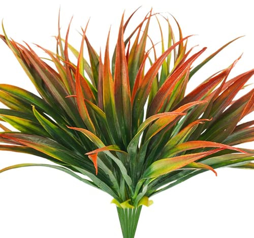 Grtheenumb Arbusti Finti per Esterni|Artificiale Primaverile Piante in plastica per Esterni Arbusti per Piante Finta per Decorazioni per la casa da Giardino Esterno 8 Pezzi Rosso