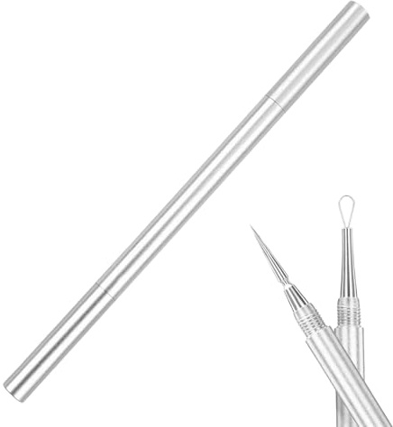 Pickel Ausdrücken Werkzeug,Mitesserentferner Edelstahl Lanzettennadel,Akne Komedonenquetscher,Blackhead Remover Tool,Pickelentferner Mitesser Entferner,Milien Entfernen Nadel für Comedone Extractor