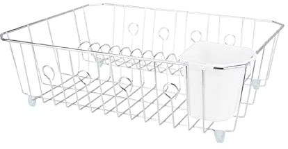 Homebasix JI-25C-3L Dish Drainer With Basket, Chrome