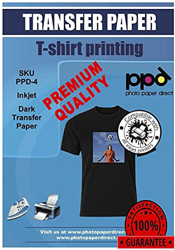 PPD 200xA4 Inkjet Premium Transferpapier für dunkles Textil, Bügeleisen, Transferpresse PPD-4-200