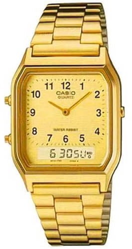 Casio Men's AQ-230GA-9D Gold Analog & Digital with Index Watch, Blue, Casual