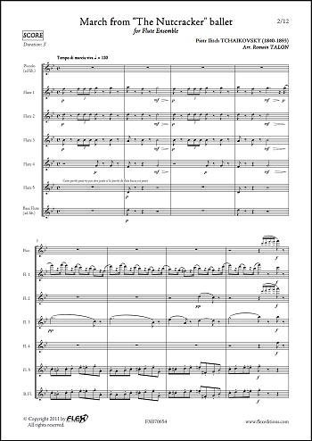 PARTITION CLASSIQUE - Marche de Casse Noisettes - P.I. TCHAIKOVSKY - Quintette de Flûtes