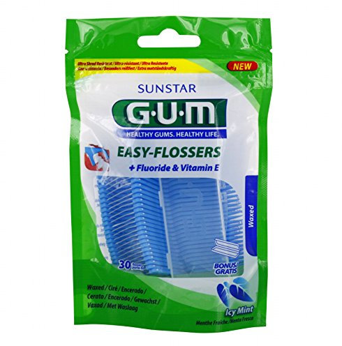 GUM Easy Flosser Dental Floss with Holder Pack of 30 Double Pack (2 x 30 Pieces)
