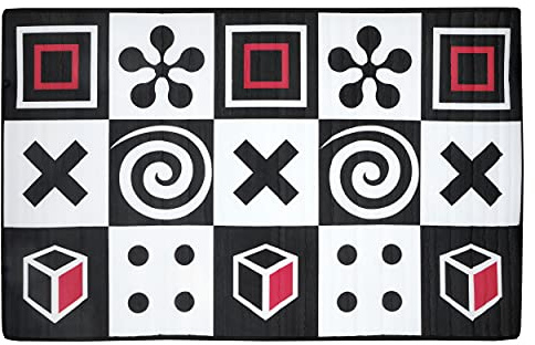 Prince Lionheart Develop Mat | Entwicklungsmatte | Reversible Gepolsterte Spielmatte | Ausgeprägter Kontrast | Wasserdicht | Innen und Außen | Langlebig | 100cm x 150cm | Schwarz/Weiß
