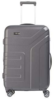 travelite 4-Rad Koffer Größe M mit Dehnfalte + TSA Schloss, Gepäck Serie VECTOR: Robuster Hartschalen Trolley in stylischen Farben, 072048-04, 70 cm, 79 Liter (erweiterbar auf 91 Liter), anthrazit