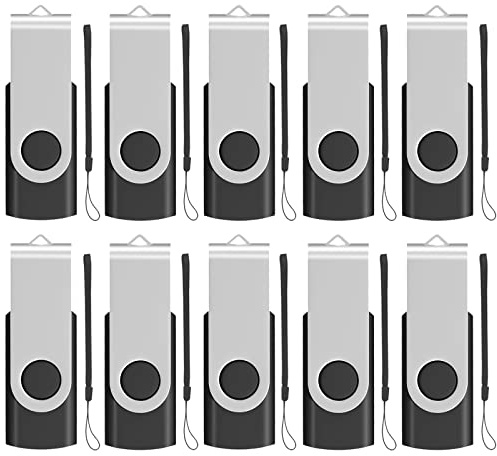 EASTBULL Einklappbarer 4GB USB 2.0 Transmemory Memory Stick, 10 stück Schwarz