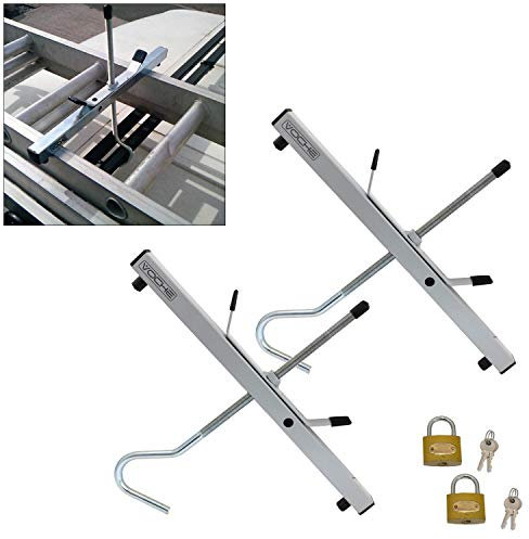 Voche Pro Set of 2 Universal Fitting Lockable Car Or Van Roof Rack Ladder Clamps with 2 Free Padlocks Included!
