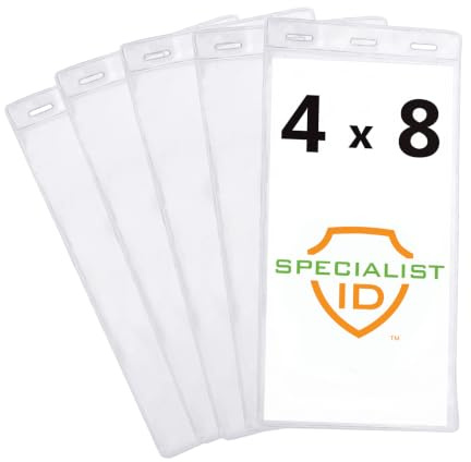 Ausweishüllen aus Kunststoff für Sportveranstaltungen und Konzerttickets, 10 x 20 cm, extra groß, 10 x 20 cm, 10 Stück