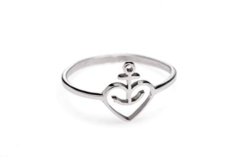 ASTRA Herzanker Damen-Ring, Finger-Schmuck, aus Edelstahl. Kiezjuwelen aus St. Pauli