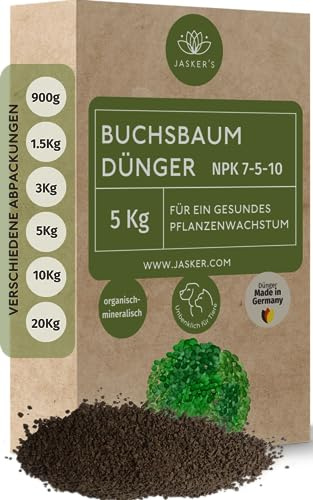 Jasker's Langzeit Buchsbaumdünger I organischer Dünger für Buchsbaum I NPK Dünger mit Allen wichtigen Nährstoffen