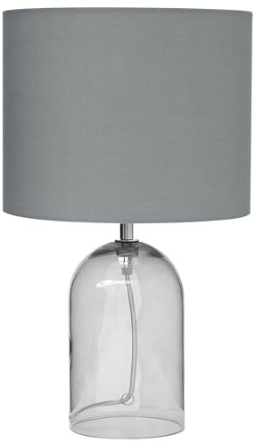 Klassische Tischlampe grau/transparent Devoll