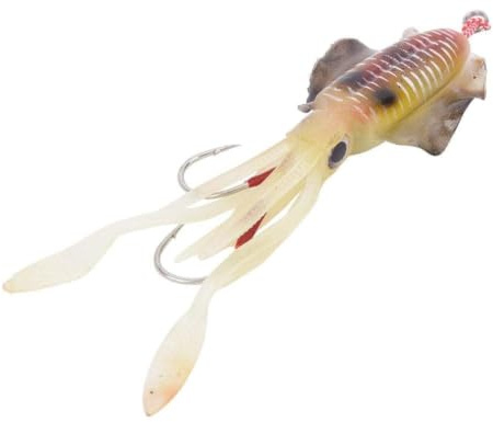 Señuelo Artificial Suave de la Pesca, Pulpo Ultravioleta Luminoso 3D Ojos Accesorio Realista del señuelo del Calamar Cebo Accesorio de Aparejos de Pesca(1#)