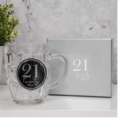 Cut Glass Beer Tankard with Number 21st Birthday Gift