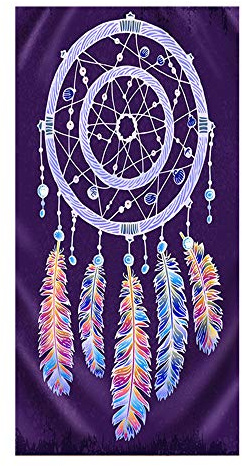 Stillshine. Große Strandtücher Badetuch Trocknend Wasseraufnahme Extra Microfiber XL XXL,Traumfänger Mandala Böhmen Motiv Handtuch Kinder Mädchen Damen Yoga Surfer Kuscheldecke (100x200cm,lila)