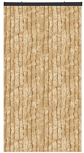 Bestlivings Flauschvorhang in Sondergröße - Türvorhang Breite: 120cm - Länge: 250cm, Beige