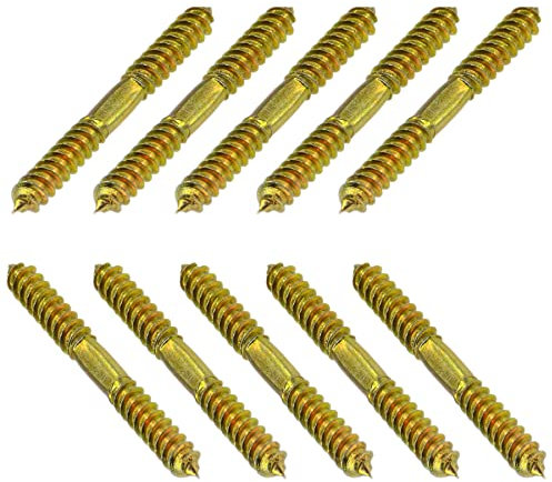10 PCS 8 * 80mm Double Ended Screws,Double Pointed Head Self Tapping Screws, Double Head Wood to Wood Screws