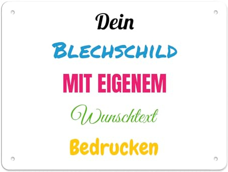 Blech-Schild selbst gestalten - Metall-Poster mit Text bedrucken - verschiedene Hintergründe, Schild A5, Querformat I Personalisiertes Geschenk